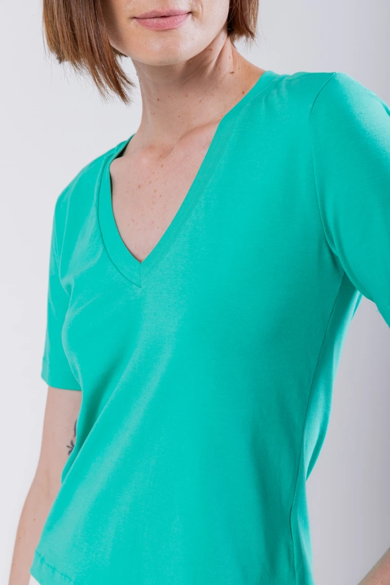 Hidrogênio - BLUSA BÁSICA DE MALHA VERDE - 19734009