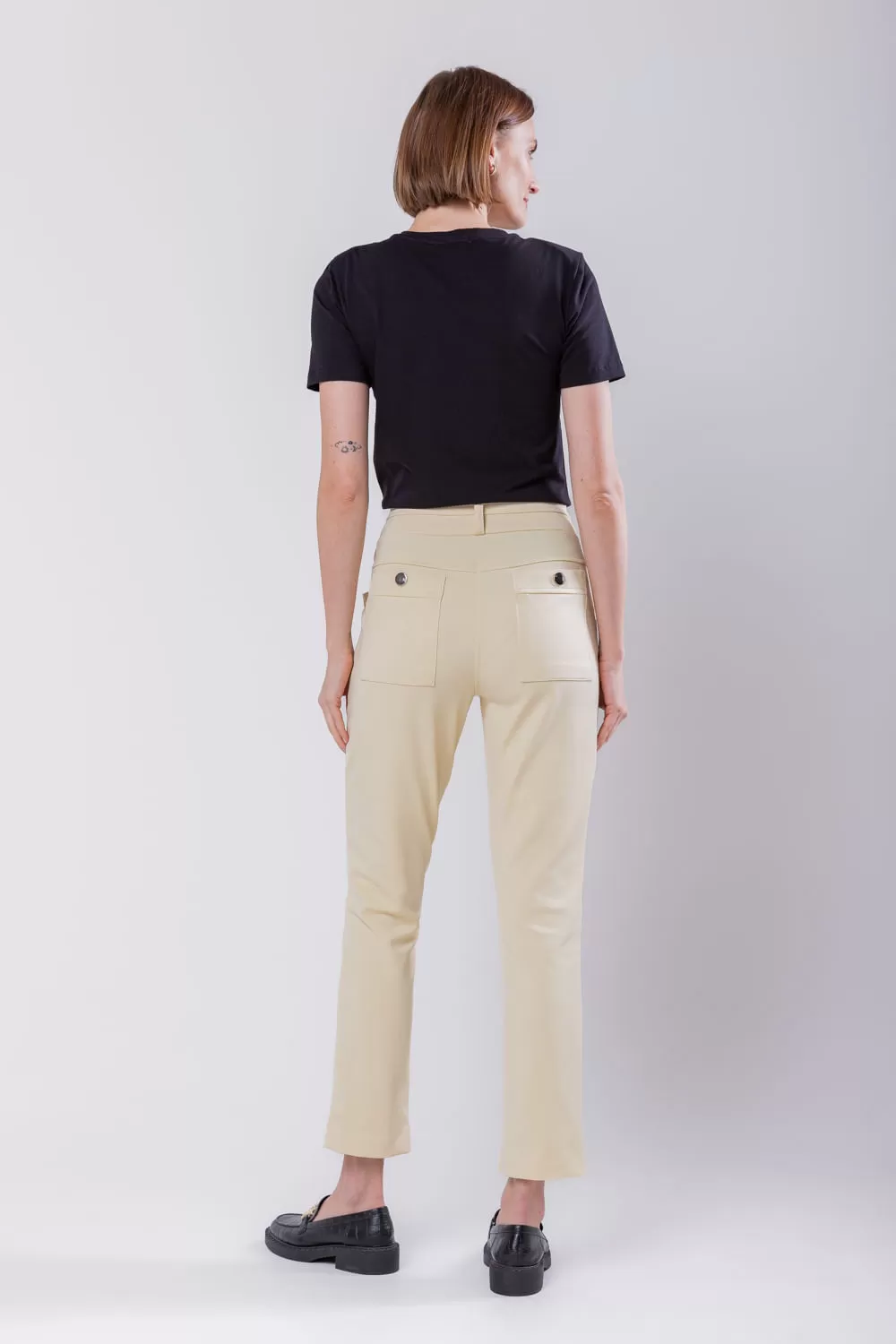 Hidrogênio - CAMILA BEIGE FISHERMAN PANTS - 19510003