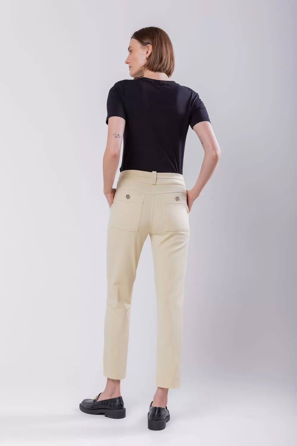 Hidrogênio - MICAELLA BEIGE FISHERMAN PANTS - 19616003