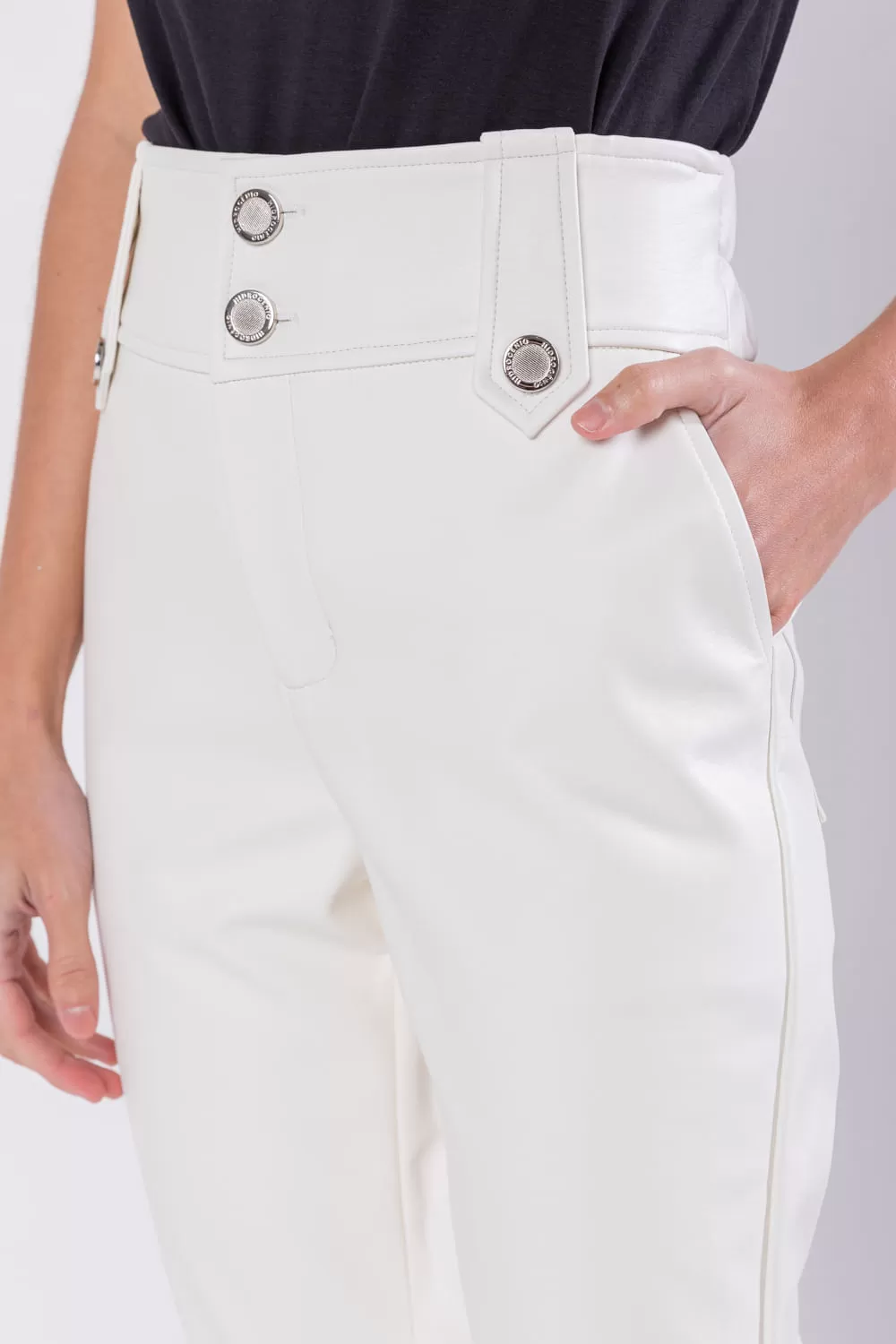 Hidrogênio - KAREN OFF WHITE FISHERMAN PANTS - 19746018