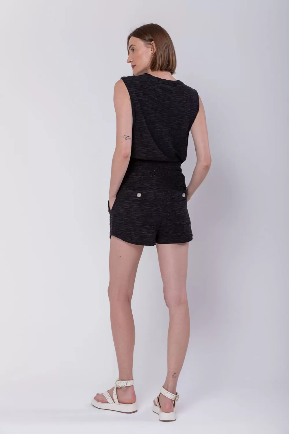 Hidrogênio - SHORTS COM AMARRAÇÃO PRETO - 19809001