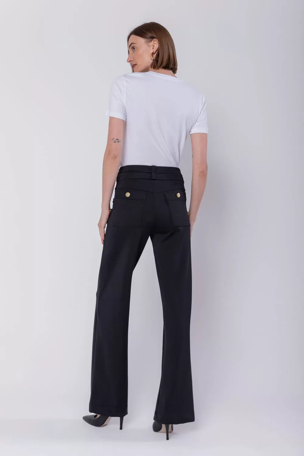 Hidrogênio - MALVINA STRAIGHT PANTS BLACK - 19775001