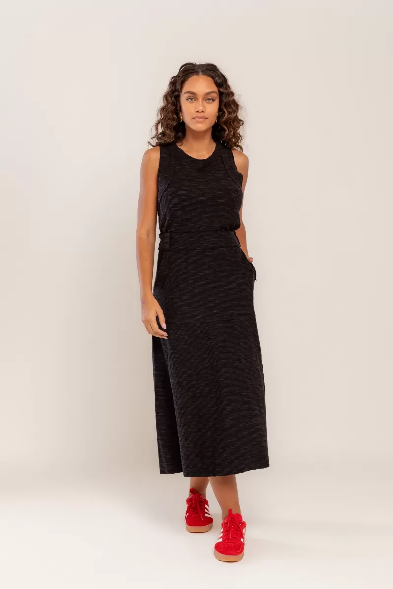 Hidrogênio - EVASE MIDI THREAD SKIRT BLACK - 19805001