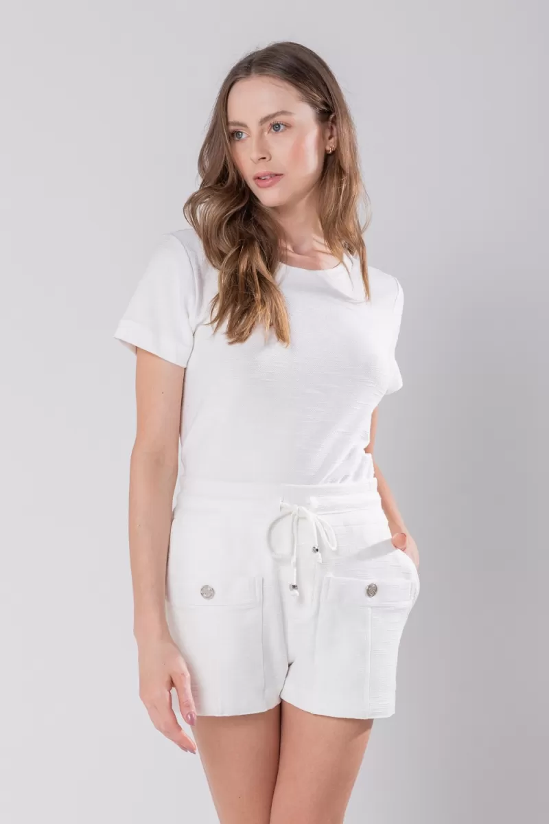 Hidrogênio - OFF WHITE ROUND NECK BLOUSE - 19813018