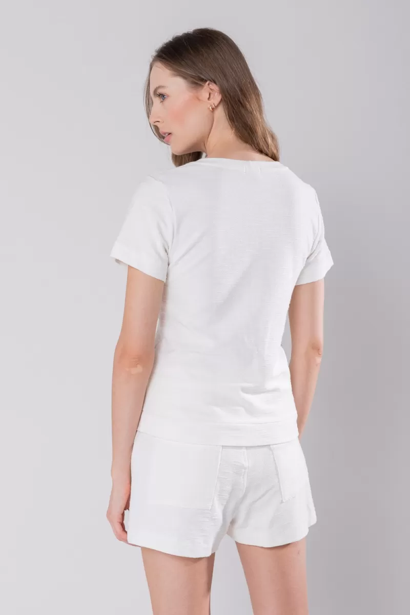 Hidrogênio - OFF WHITE ROUND NECK BLOUSE - 19813018