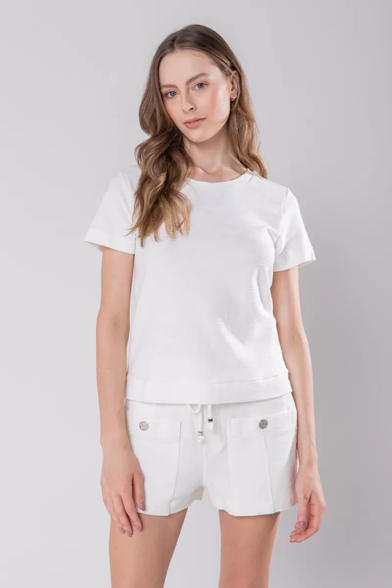 Hidrogênio - OFF WHITE ROUND NECK BLOUSE - 19813018
