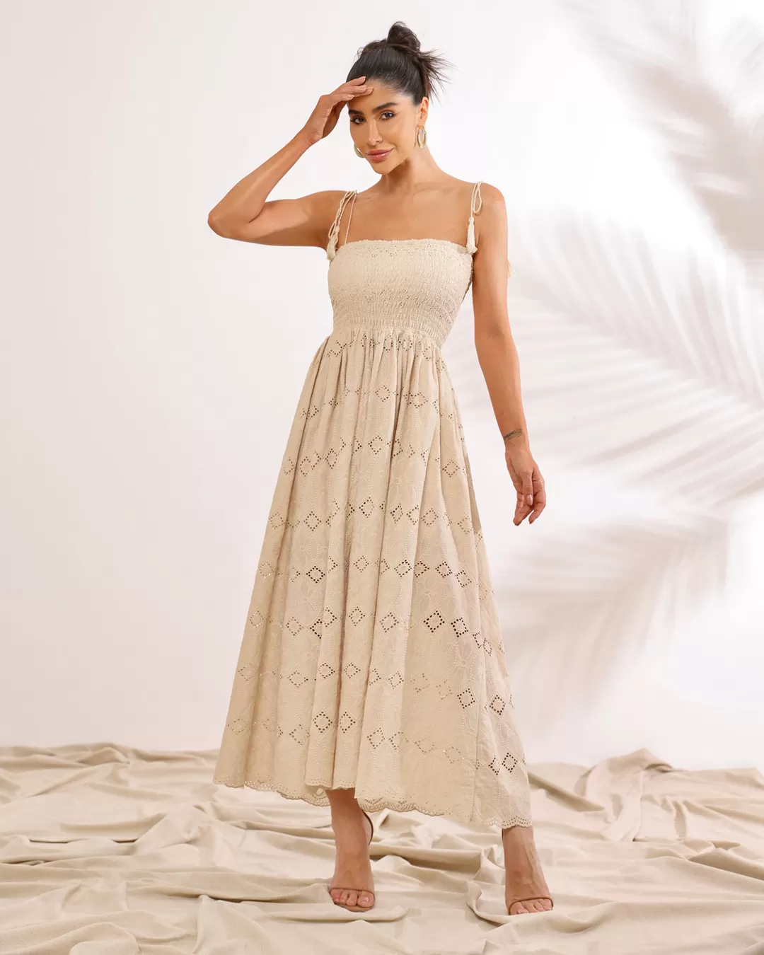Dot Clothing - Vestido Dot Clothing Longuete Areia - 2125BEGE
