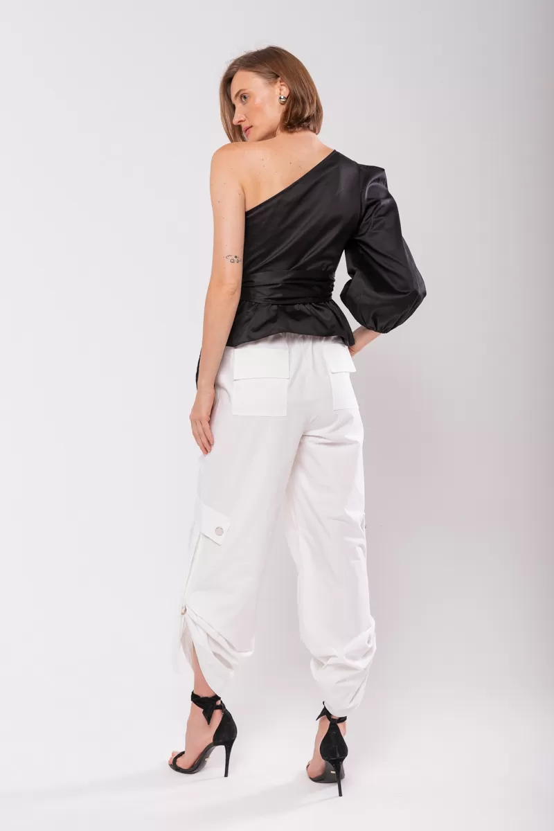 Hidrogênio - CALÇA PARACHUTES MURIEL CARGO OFFWHITE - 19765018
