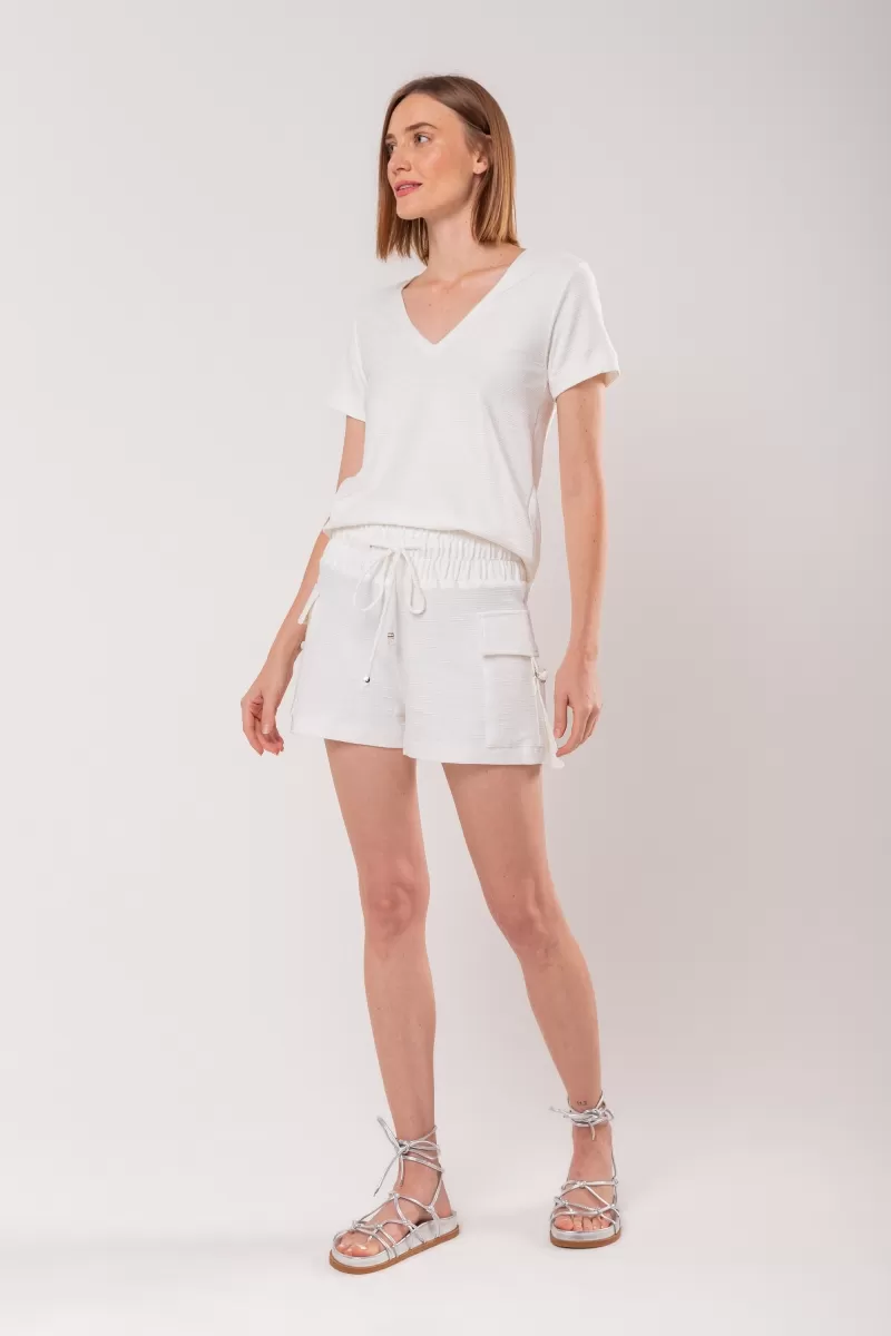 Hidrogênio - SHORTS COM BOLSOS UTILITÁRIOS OFF WHITE - 19845018