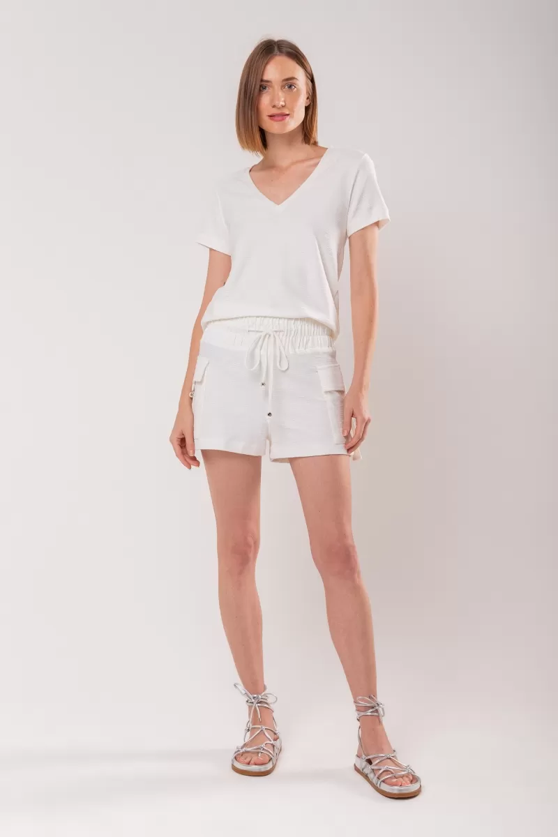 Hidrogênio - SHORTS COM BOLSOS UTILITÁRIOS OFF WHITE - 19845018