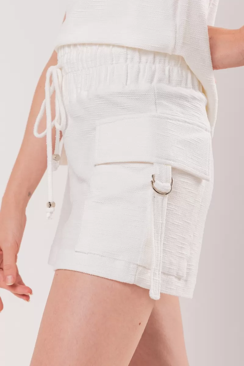 Hidrogênio - SHORTS COM BOLSOS UTILITÁRIOS OFF WHITE - 19845018