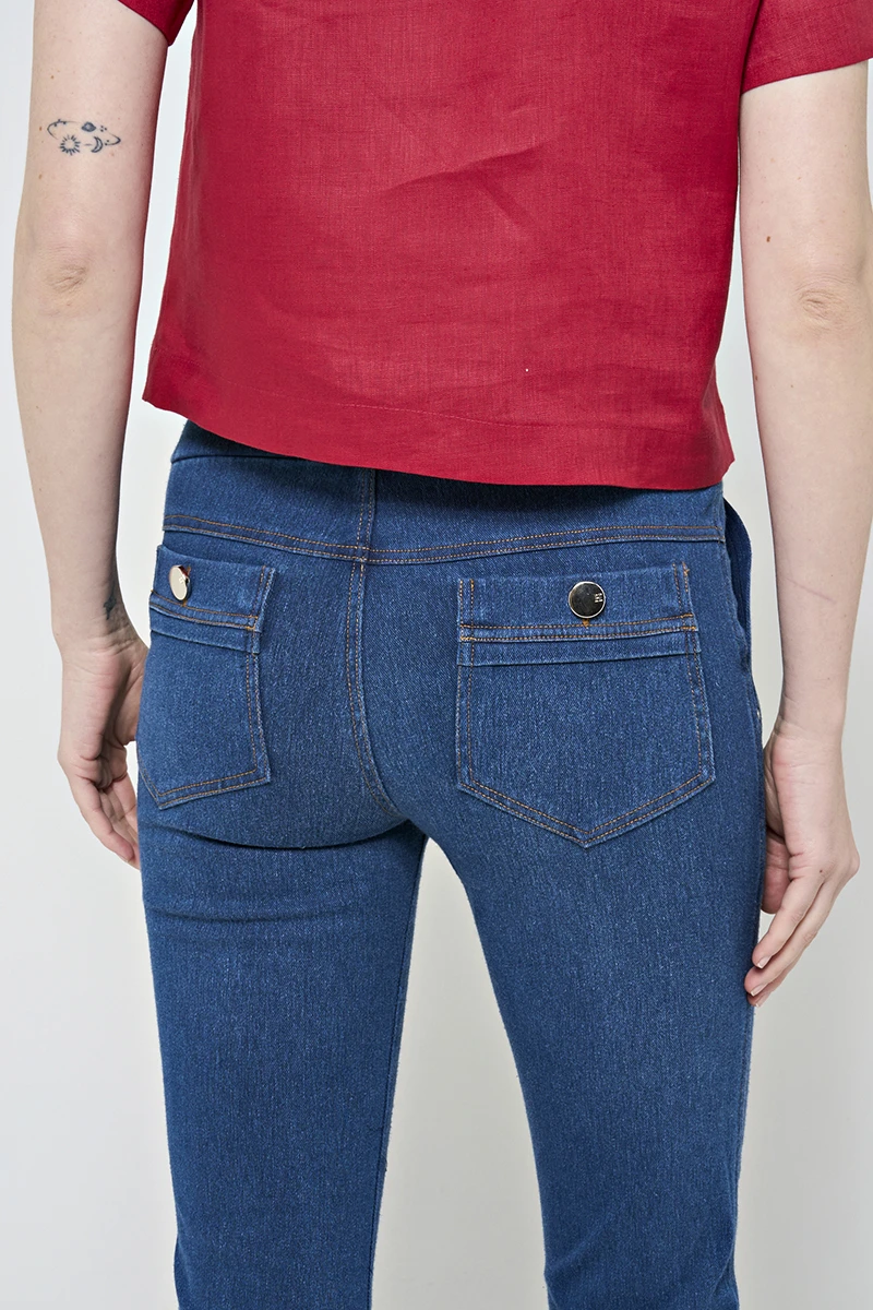 Hidrogênio - CALÇA FLARE C/ VIVO E REBITES MARIZETE - 19463042