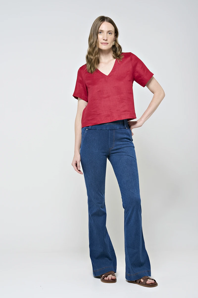 Hidrogênio - CALÇA FLARE C/ VIVO E REBITES MARIZETE - 19463042