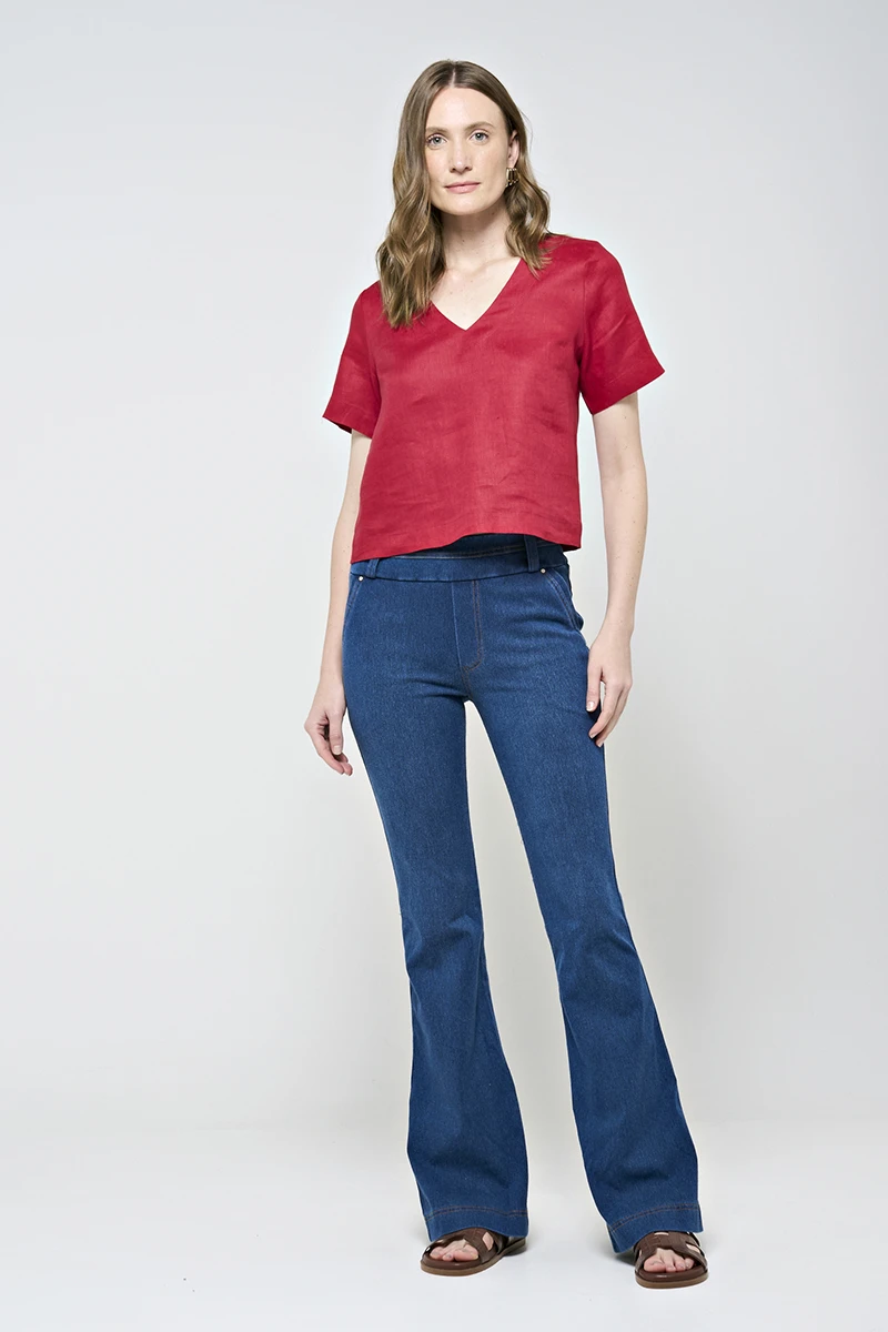 Hidrogênio - CALÇA FLARE C/ VIVO E REBITES MARIZETE - 19463042