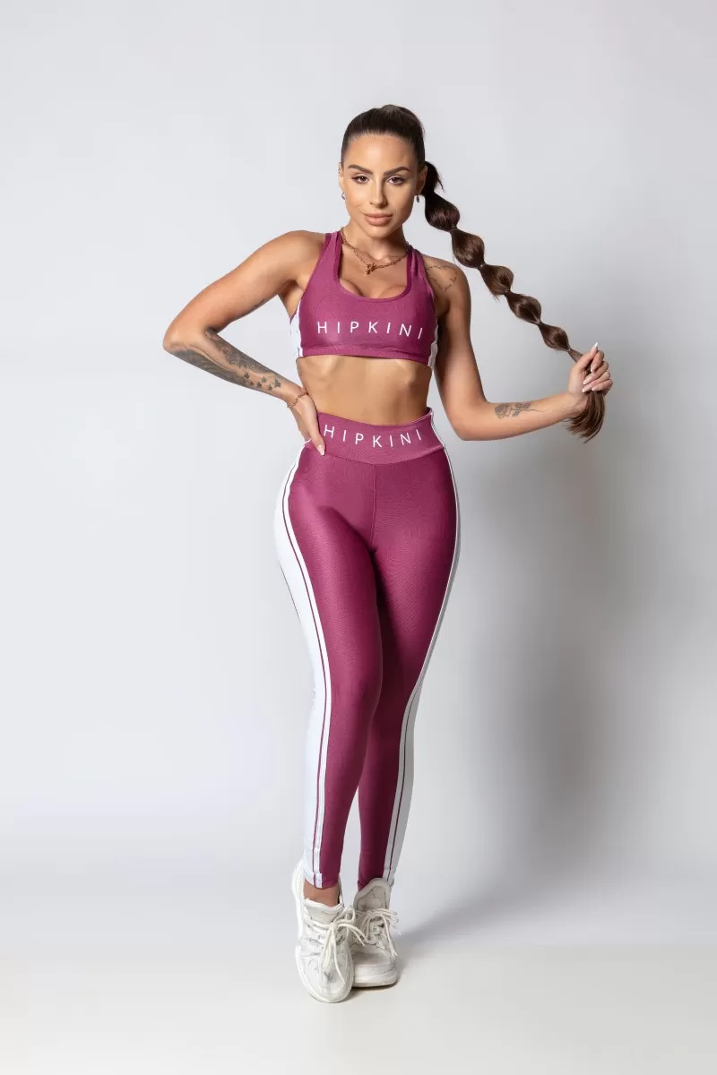 Hipkini - Top Sporty Style Vinho com Silk Branco - 33330254