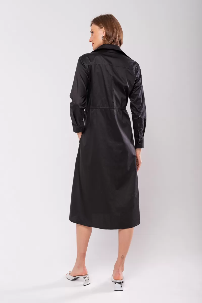 Hidrogênio - BLACK LONG SLEEVES CHEMISE DRESS - 19841001