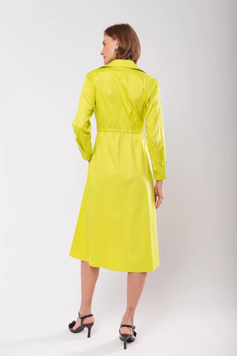 Hidrogênio - VESTIDO CHEMISE DE MANGAS LONGAS TRICOLINE SICILIANO - 19841525