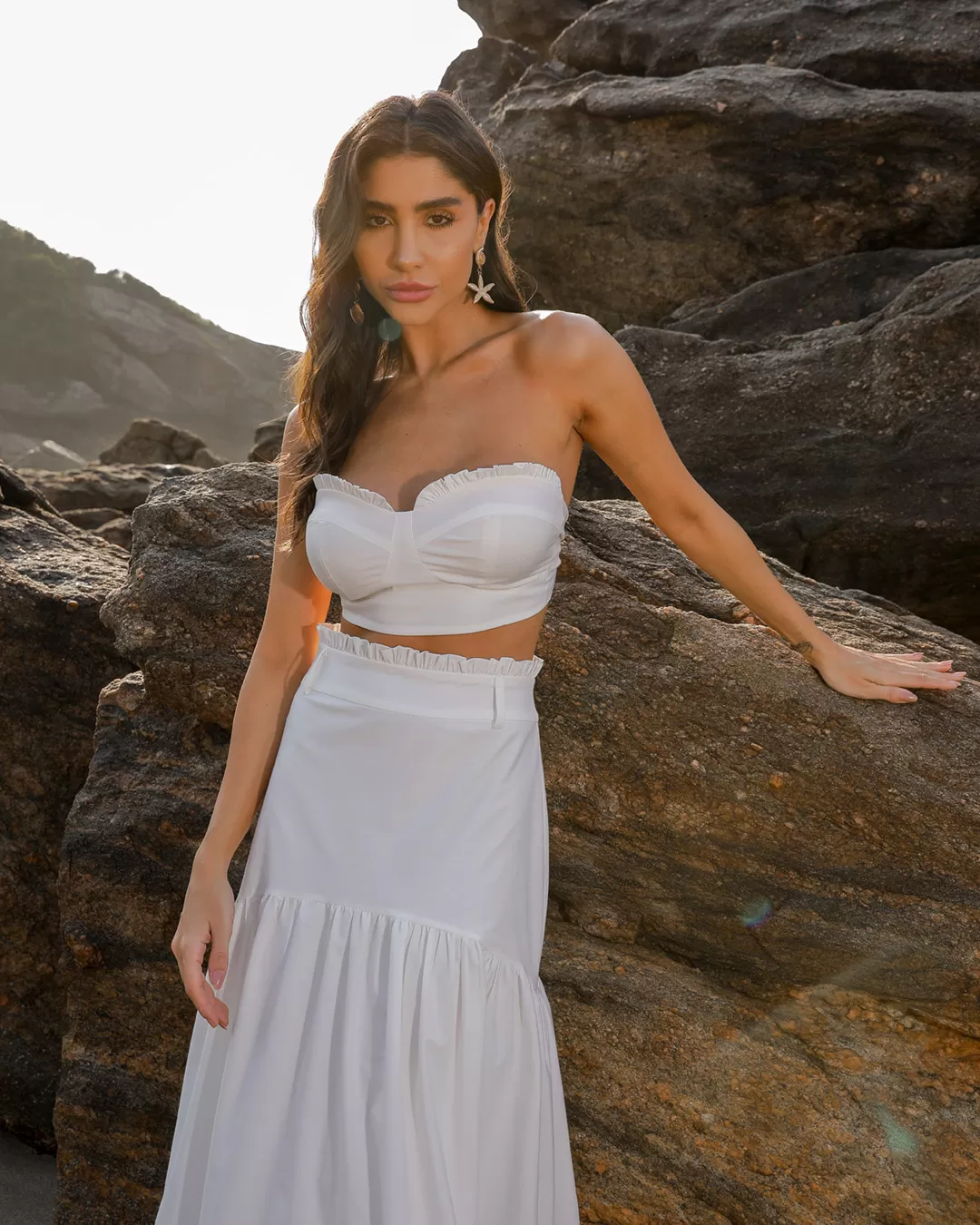 Dot Clothing - Conjunto Dot Clothing Saia Longa Offwhite - 2091OFF