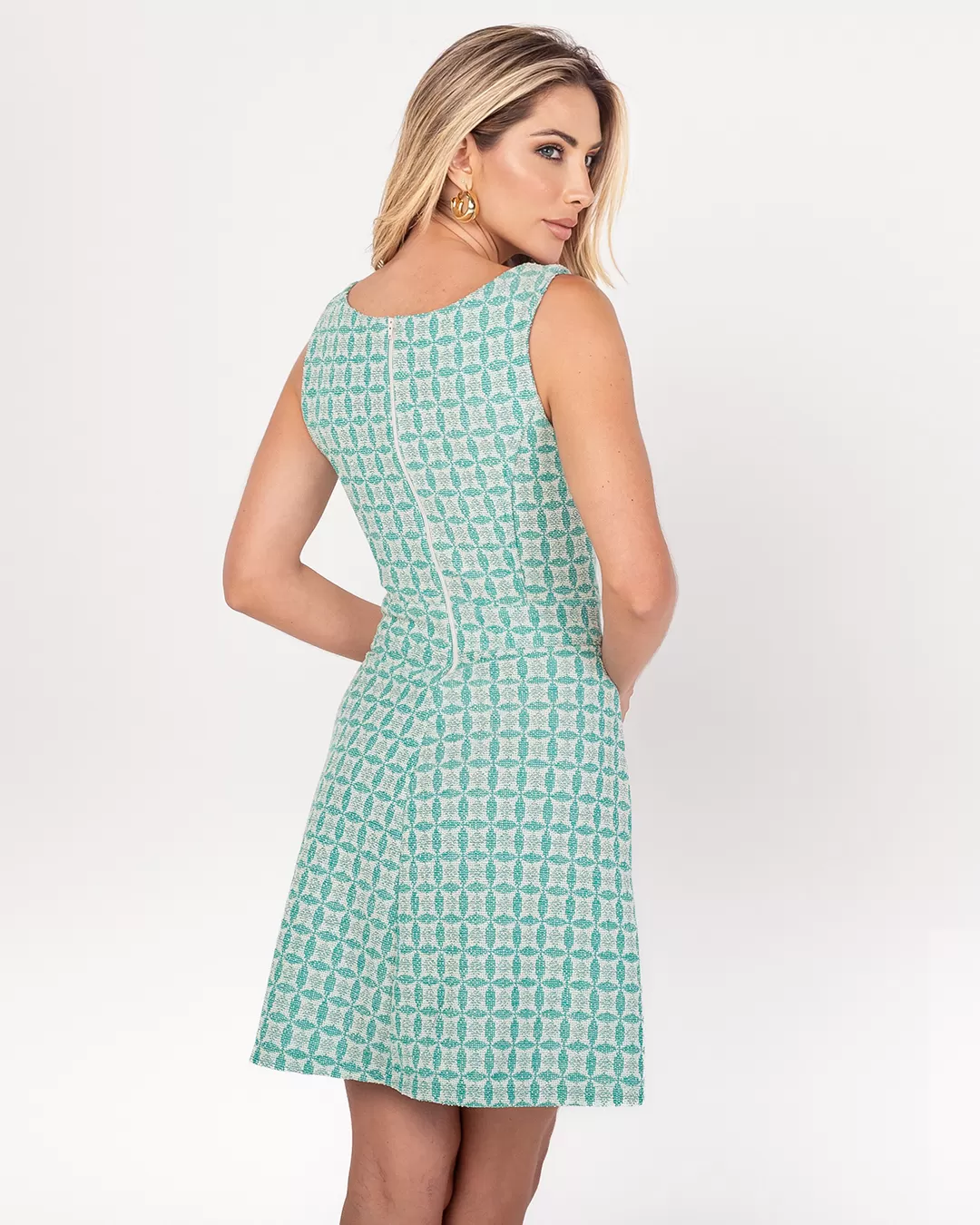 Miss Misses - Dress Miss Misses Evase With Green Zipper - D0025VERDE