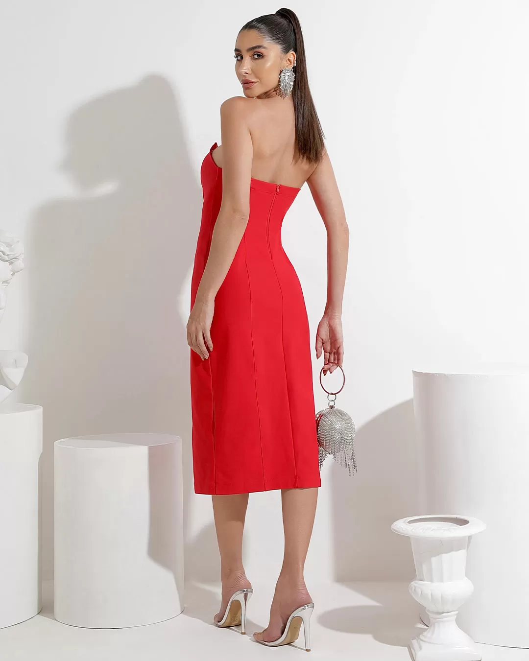 Miss Misses - Vestido Miss Misses Midi Tomara Que Caia Vermelho - 54168VERMELHO