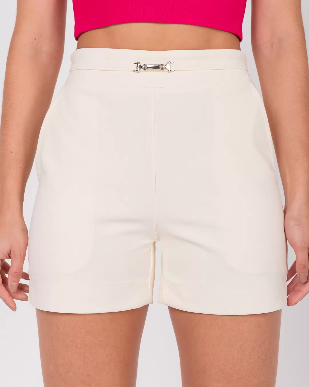 Miss Misses - Short Miss Misses Com Detalhe Metal Offwhite - 54071OFF