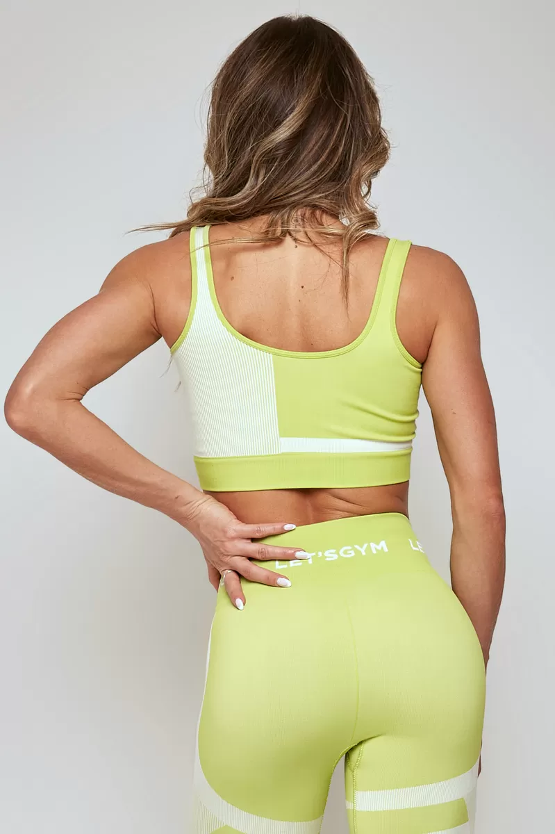Lets Gym - Seamless Geometric Lime Top - 1689ALM
