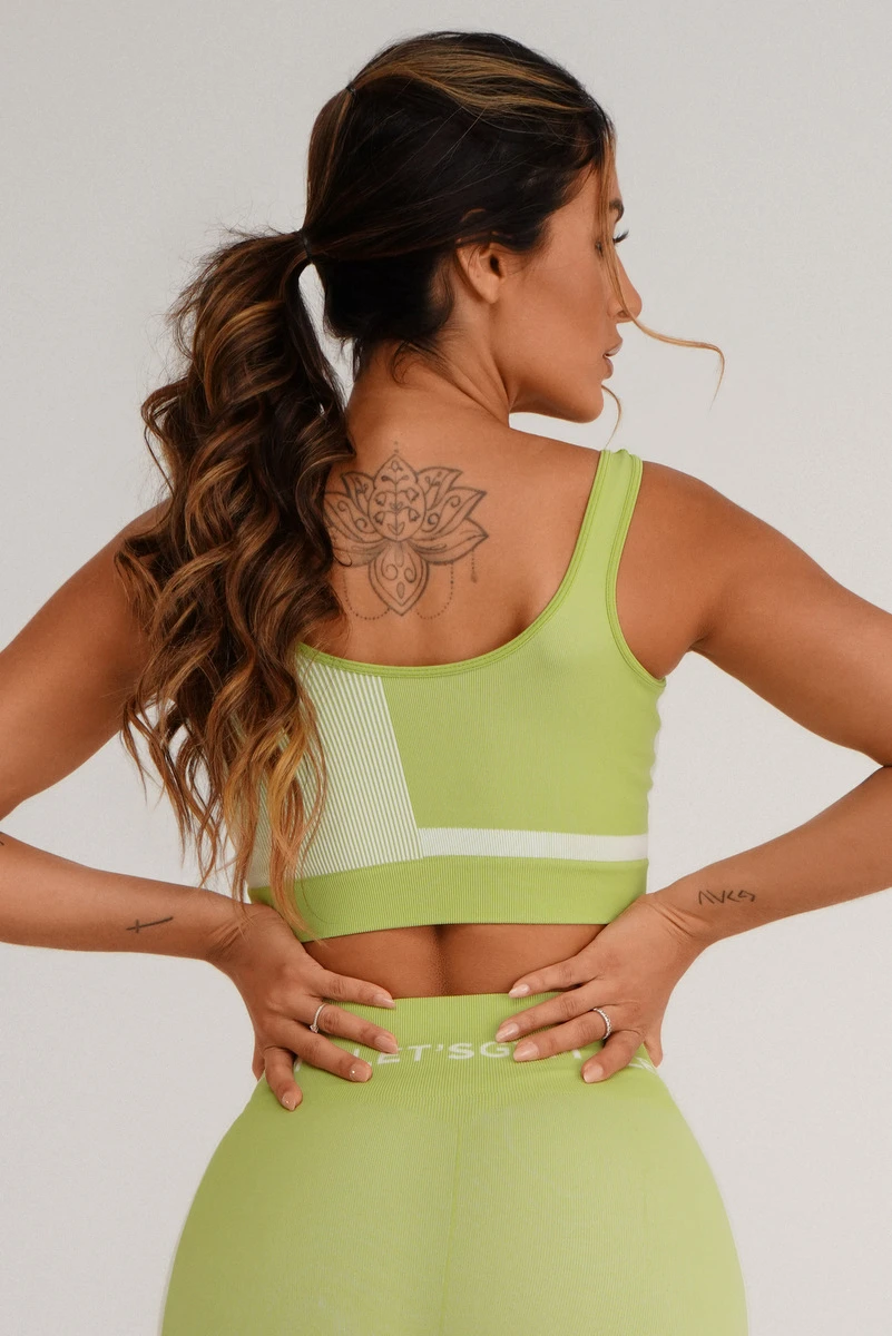 Lets Gym - Seamless Geometric Lime Top - 1689ALM