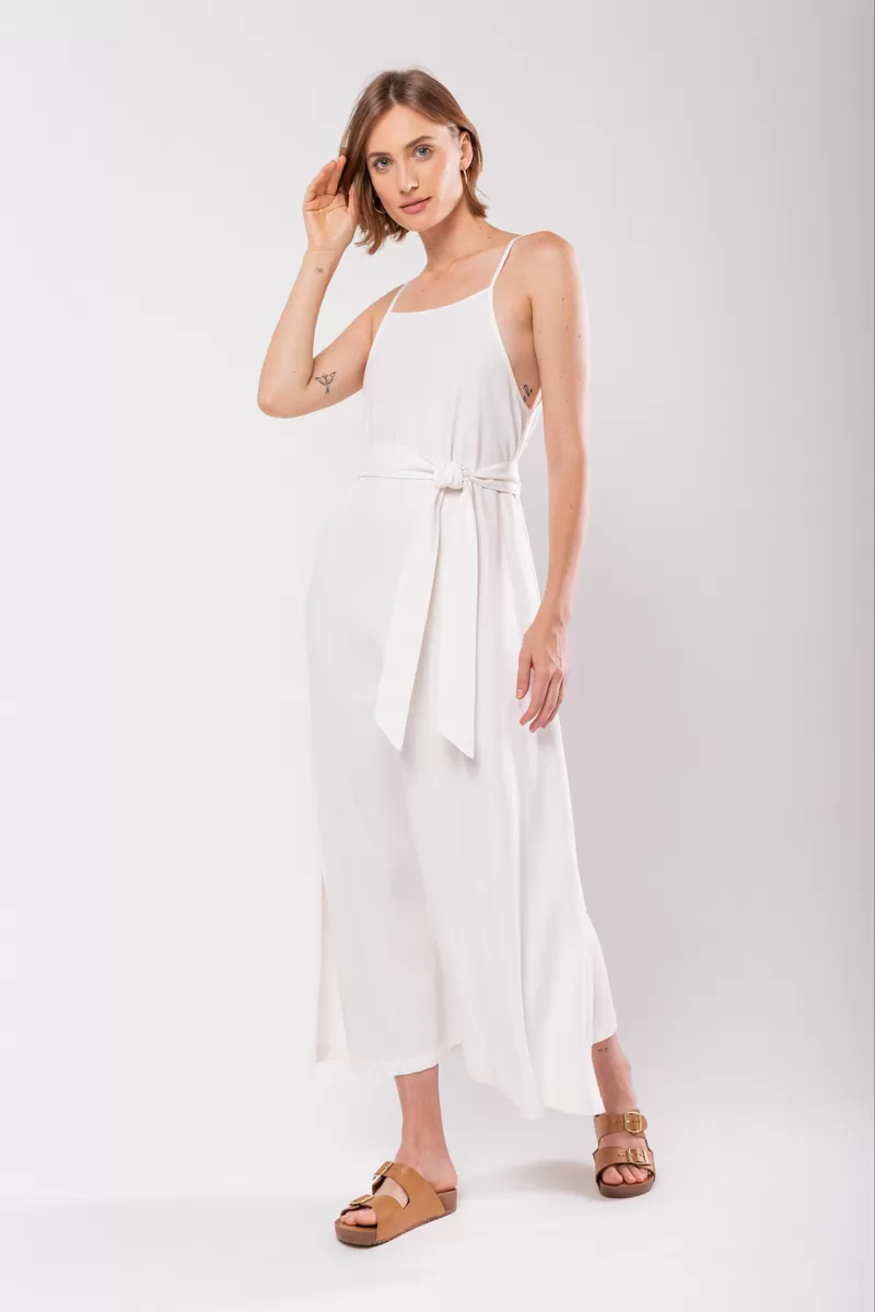 Hidrogênio - EVASE MIDI DRESS WITH SQUARE NECKLINE OFF WHITE - 19876