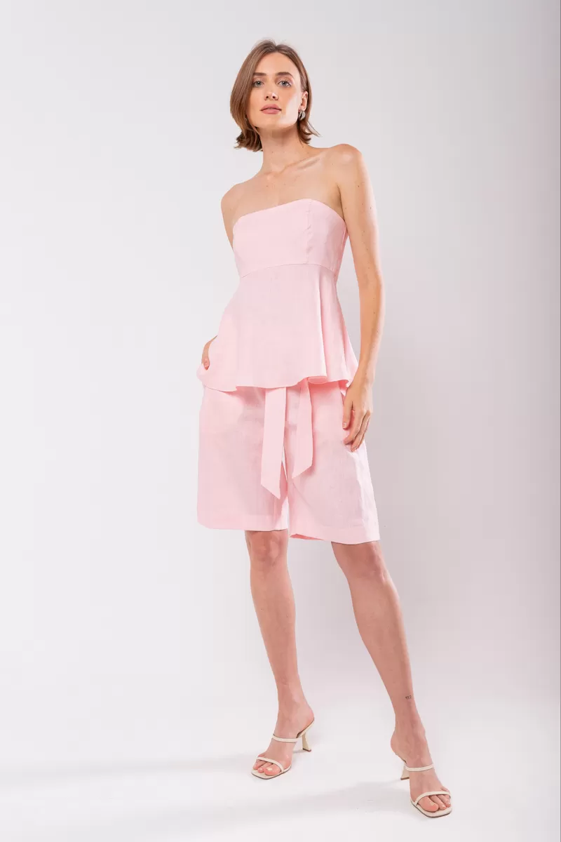 Hidrogênio - BERMUDA LONGA DE LINHO PURO GLOSSY - 19851