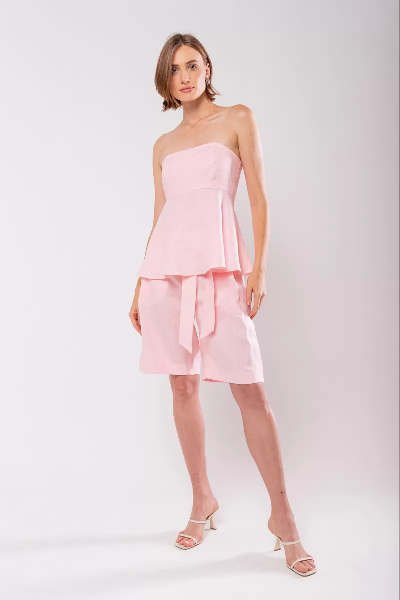 Hidrogênio - BERMUDA LONGA DE LINHO PURO GLOSSY - 19851