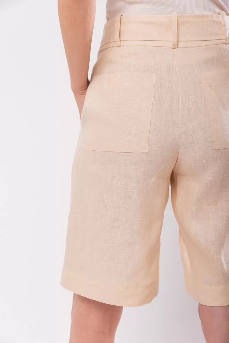 Hidrogênio - BERMUDA LONGA DE LINHO PURO PANACOTA - 19851