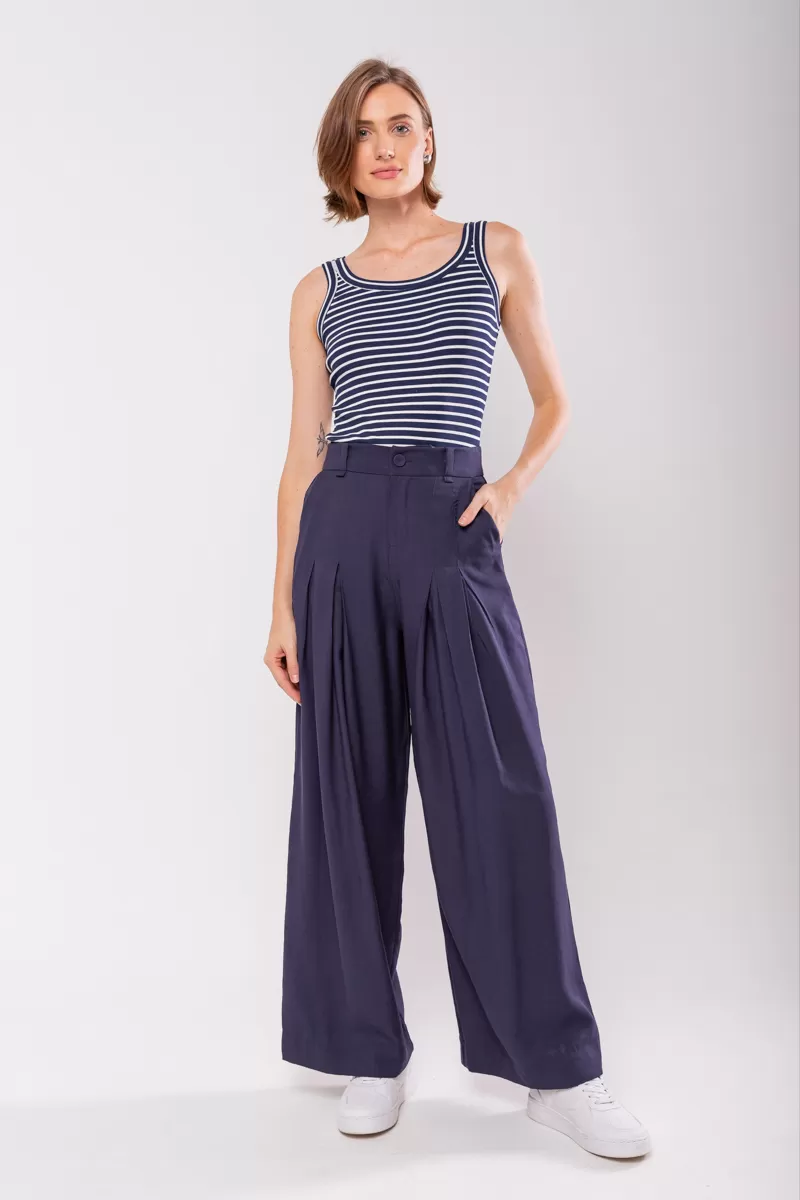 Hidrogênio - CALÇA PANTALONA COM DUAS PREGAS MARIANNE MARINHO - 19769004