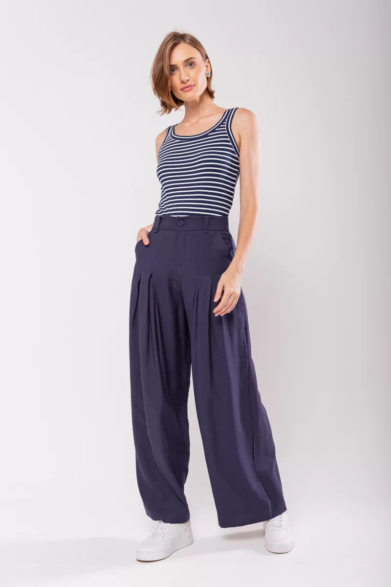 Hidrogênio - CALÇA PANTALONA COM DUAS PREGAS MARIANNE MARINHO - 19769004