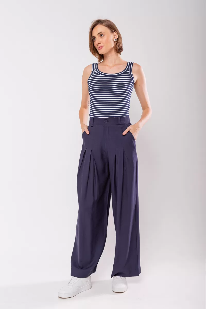 Hidrogênio - CALÇA PANTALONA COM DUAS PREGAS MARIANNE MARINHO - 19769004