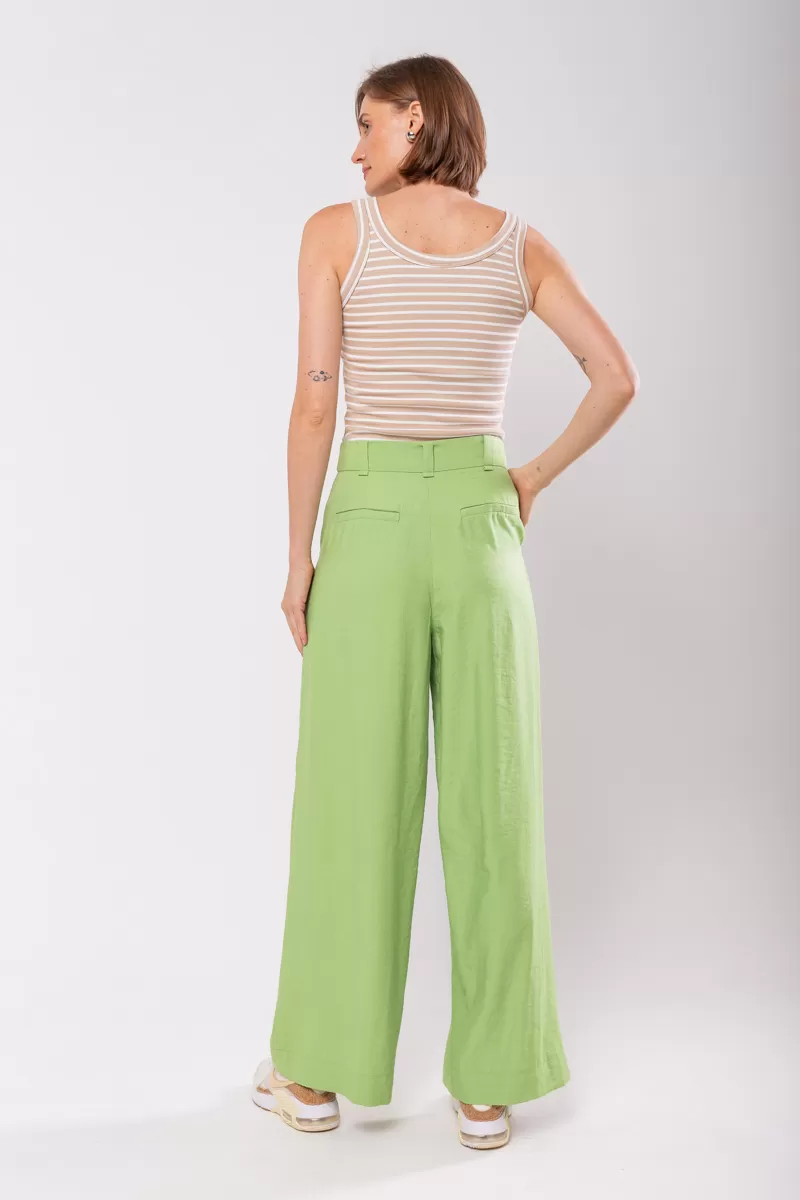 Hidrogênio - CALÇA PANTALONA COM DUAS PREGAS MARIANNE VERDE - 19769009