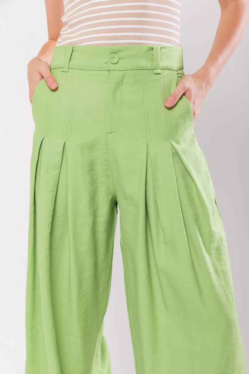 Hidrogênio - CALÇA PANTALONA COM DUAS PREGAS MARIANNE VERDE - 19769009