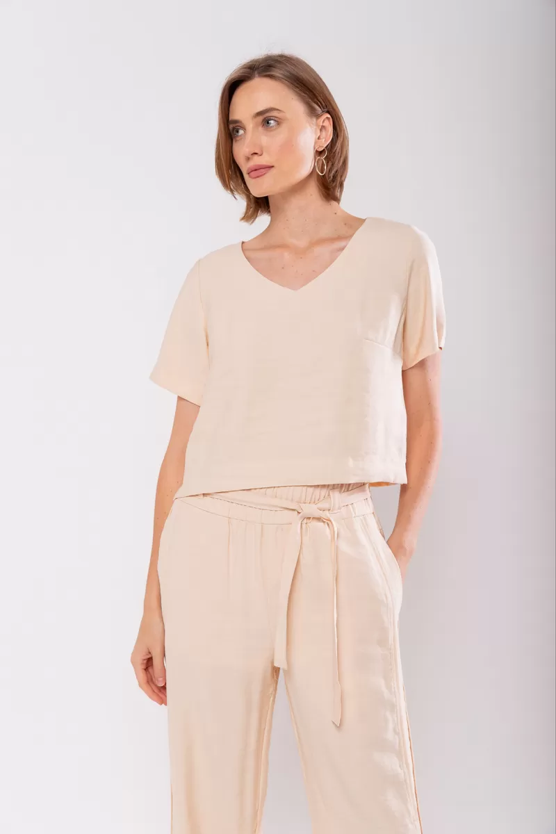 Hidrogênio - BLUSA ALFAIATARIA COM DECOTE V PANACOTA - 19823523