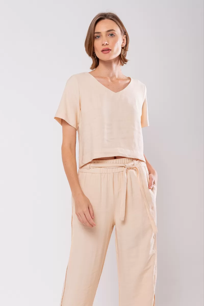 Hidrogênio - BLUSA ALFAIATARIA COM DECOTE V PANACOTA - 19823523