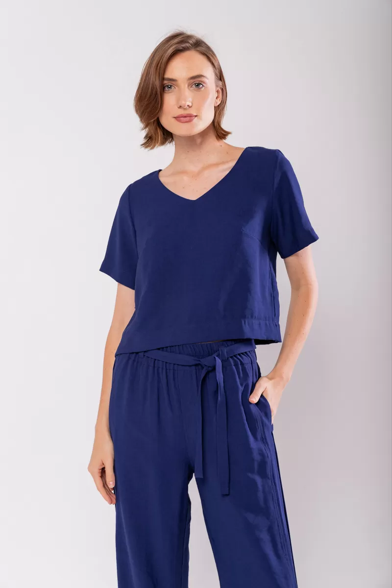 Hidrogênio - BLUSA ALFAIATARIA COM DECOTE V ECLIPSE - 19823207