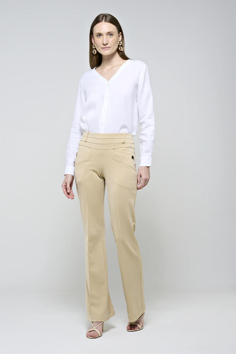 Hidrogênio - CALÇA FLARE AMORA CREME - 19507016
