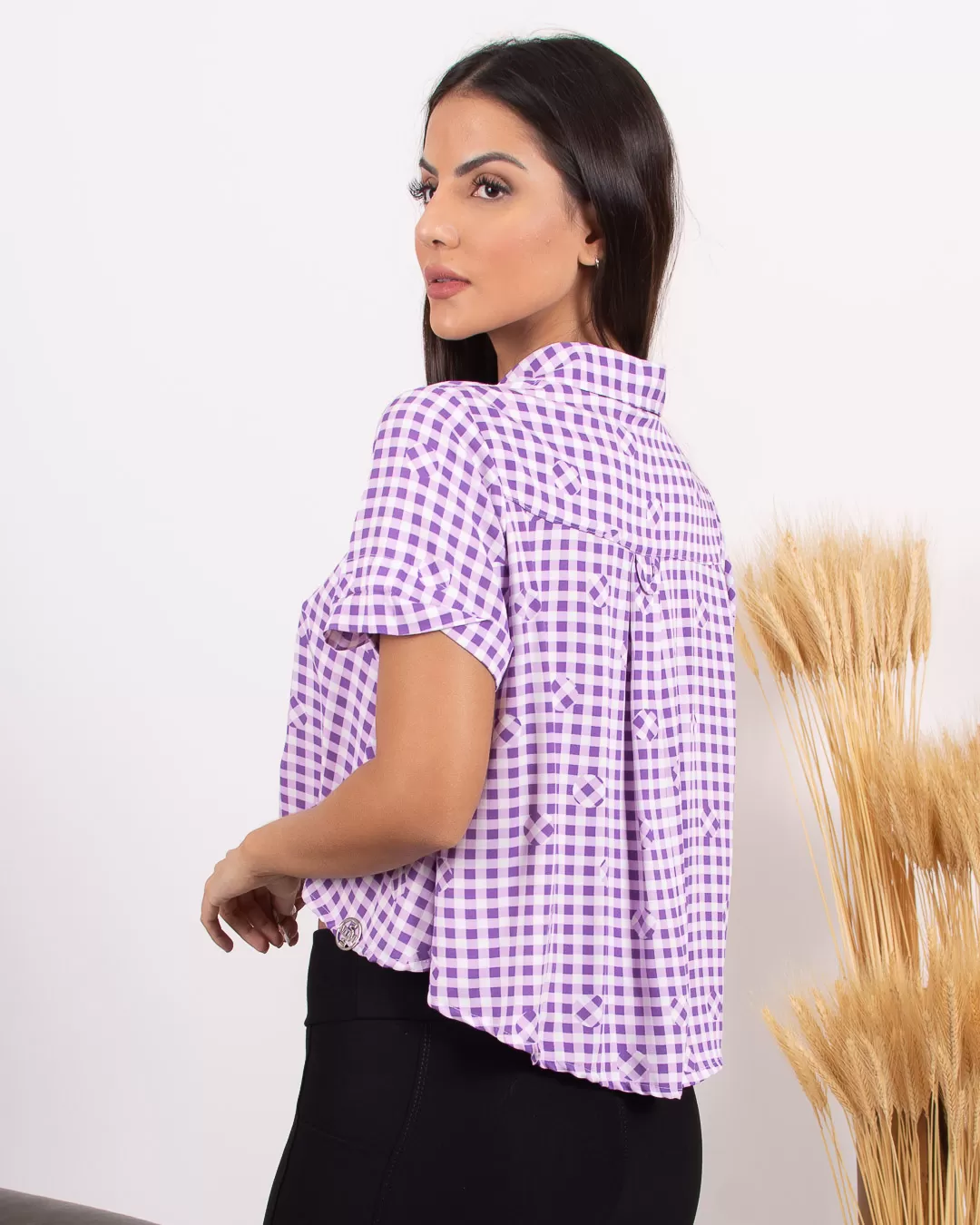 Miss Misses - Blusa Miss Misses Xadrez c/ Botões Lilás - 18571LILAS