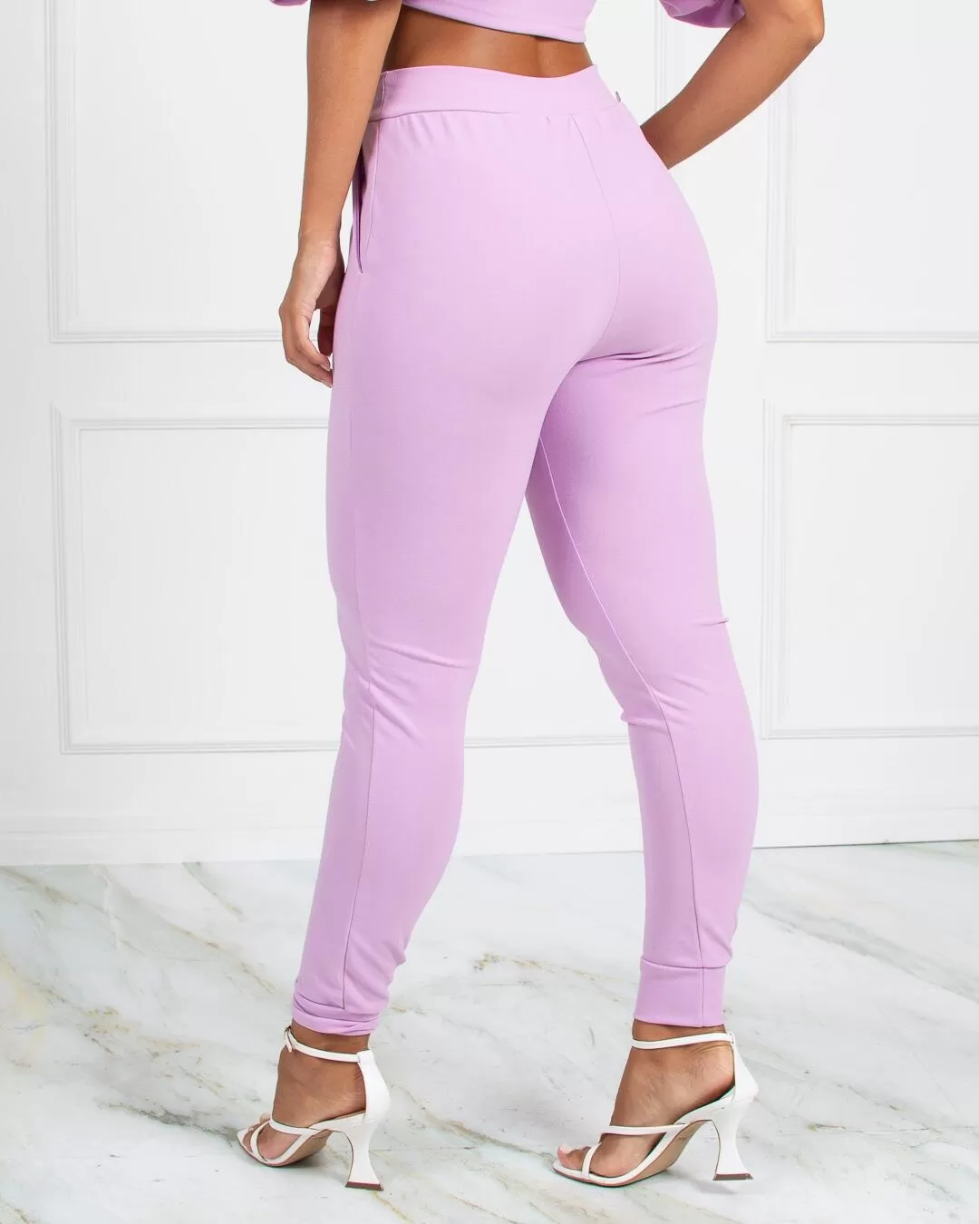 Miss Misses - Pants Miss Misses Elegance Mesh Legging with Lilac Pockets - 18483LILAS