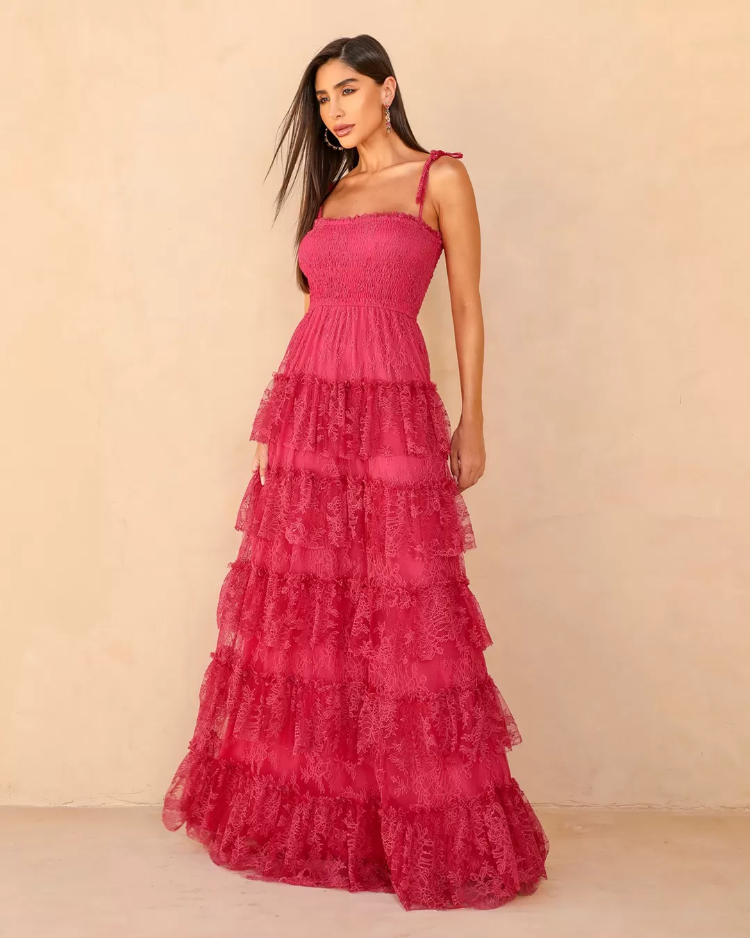 Dot Clothing - Dress Dot Clothing Long Layers and Lace Pink - 2211ROSA