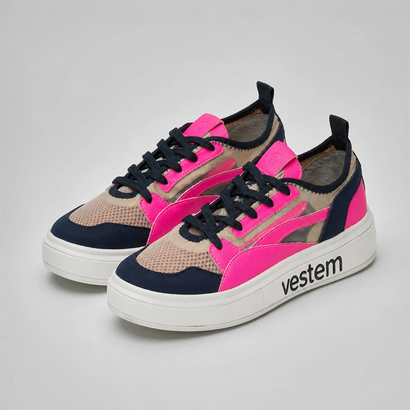 Vestem - Frida Multicolor Navy/Pink Neon Sneakers - TE20.C0500