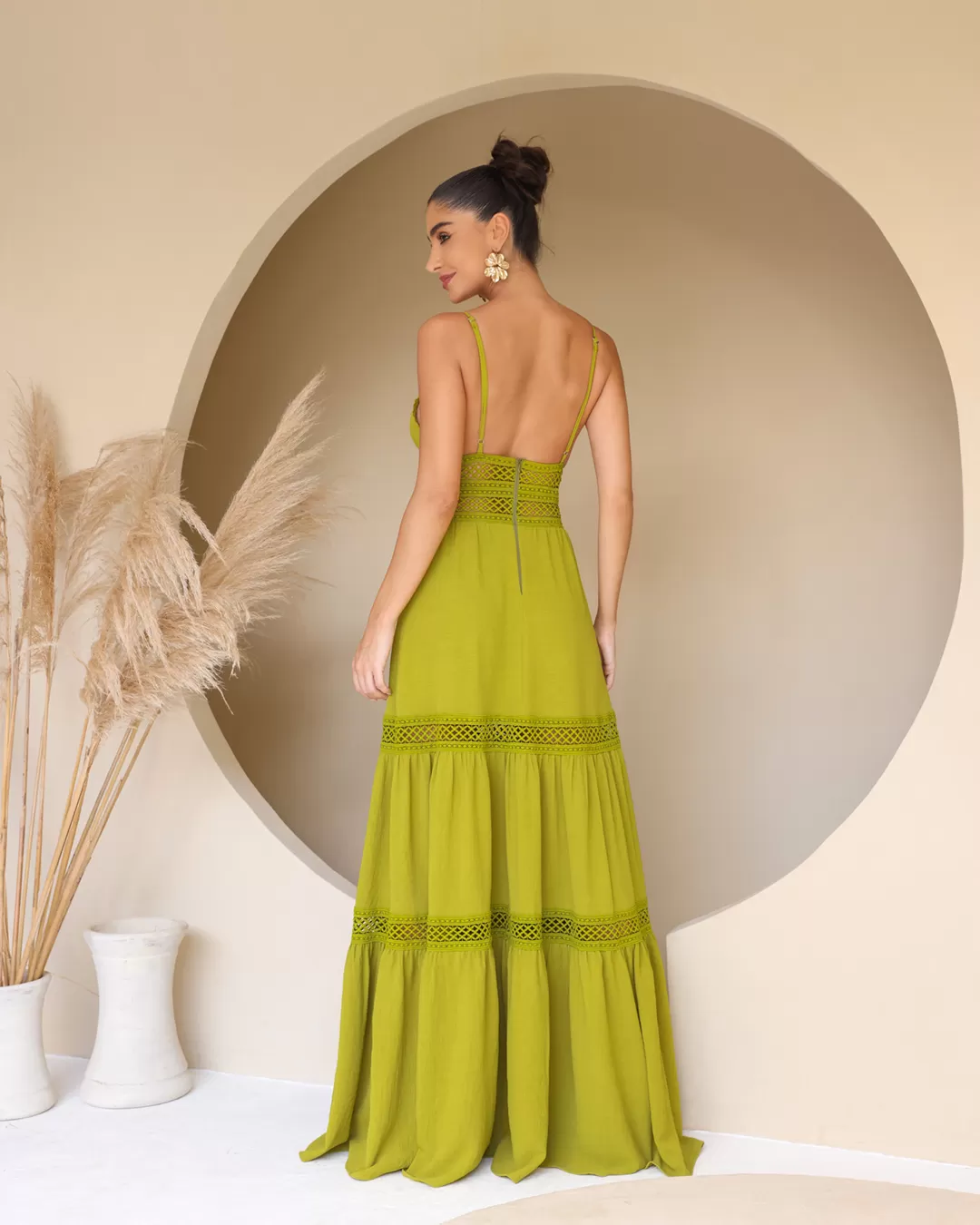 Dot Clothing - Vestido Dot Clothing Longo Alça Verde - 2137VERDE