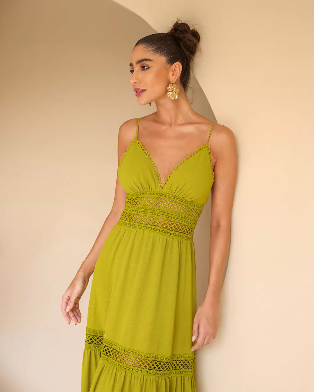 Dot Clothing - Vestido Dot Clothing Longo Alça Verde - 2137VERDE