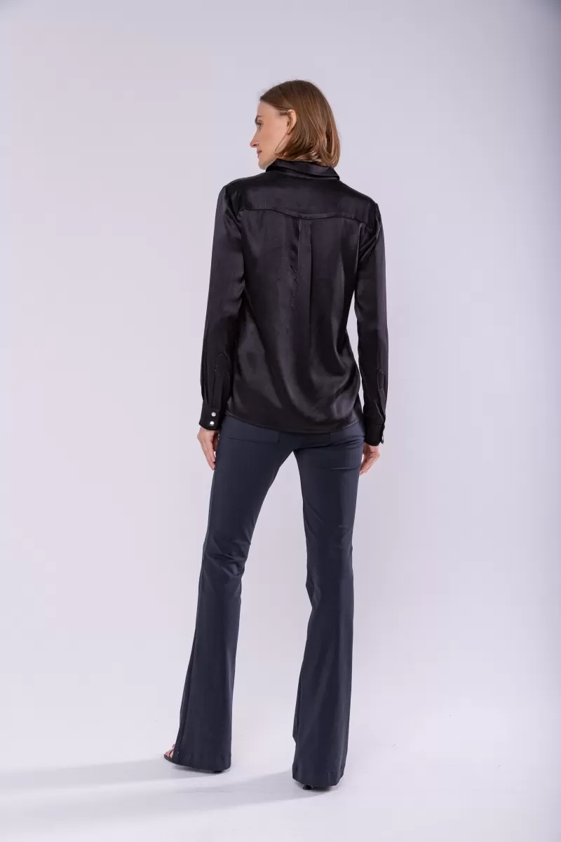 Hidrogênio - CAMISA ACETINADA PRETO - 19829001