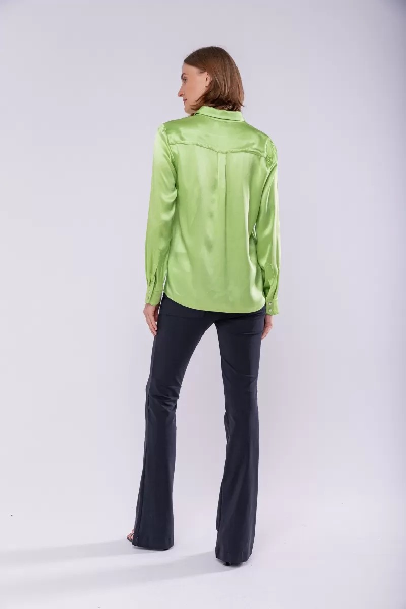Hidrogênio - PISTACHIO SATIN SHIRT - 19829536