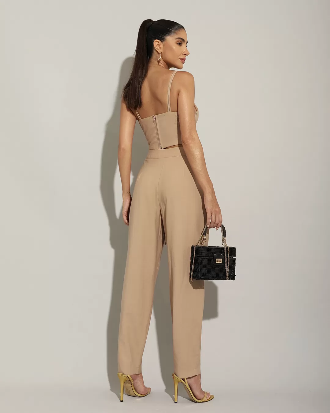 Miss Misses - Miss Misses Pants With Buckle Detail Beige - 54197BEGE