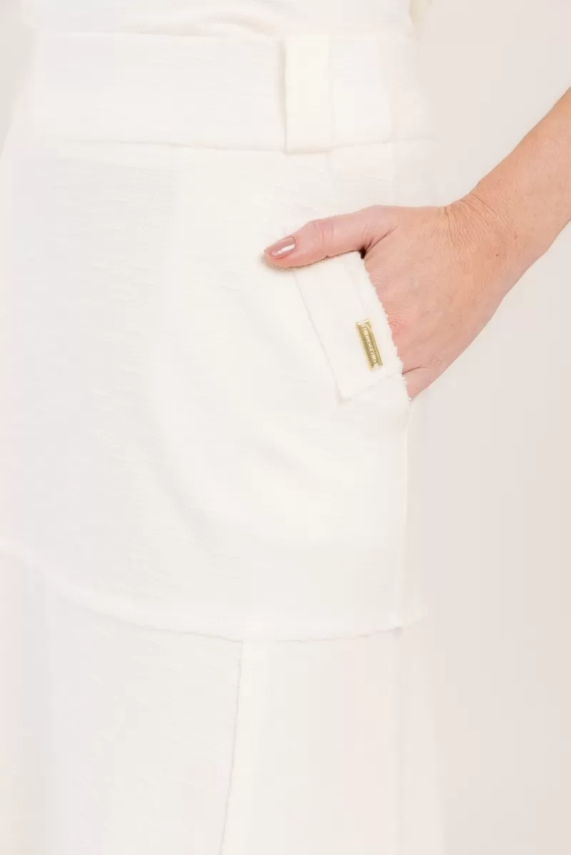 Hidrogênio - EVASE MIDI THREAD SKIRT OFF WHITE - 19805018